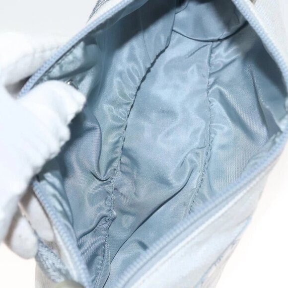 PRADA Sports Accessory Pouch Canvas Light Blue Silver Auth - Picture 14 of 16